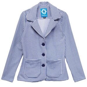 Lesley Evers Blue Jacquard Blazer Size L